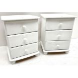 Pair painted pine bedside chests