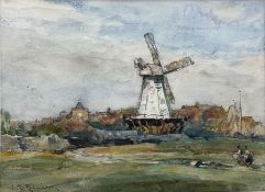 Frederic Stuart Richardson (Staithes Group 1855-1934): 'A Windmill at Rye'