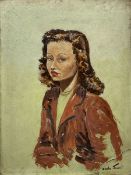 Cecil Rochfort D'Oyly-John (British 1906-1993): 'Dorothy May Chedzoy' - half length portrait