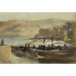 Robert Jobling (Staithes Group 1841-1923): Cobles on the Shore at Staithes