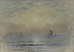 Joseph Arthur Palliser Severn RI ROI (British 1842-1931): Fishing Boats at Sunset