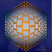Victor Vasarely (Hungarian/French 1908-1997): 'Tegla-Hat'