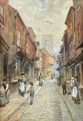 Frank Rousse (British fl.1897-1917): Low Petergate York