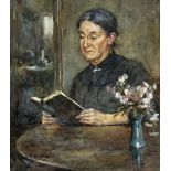 Albert George Stevens (Staithes Group 1863-1925): Lady Reading a Book