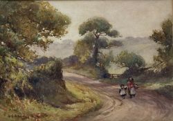 Albert George Stevens (Staithes Group 1863-1925): North Yorkshire Country Lane