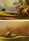A V Copley Fielding (British 1787-1855): Land and Seascape