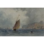 George Weatherill (British 1810-1890): Fishing Boat under Sail 'Off Whitby'
