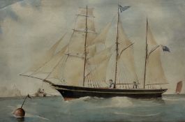 H C (19th century): British Sailing Ship's Portrait