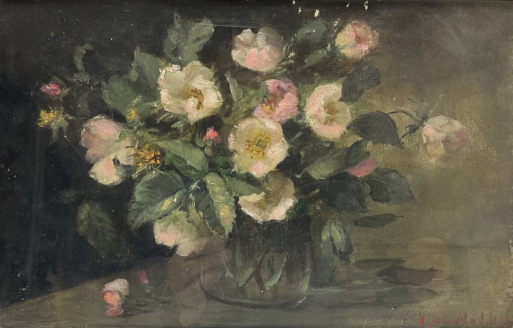 Alice Van Heddeghem (Dutch fl.1906-1927): Still Life of Dog Roses