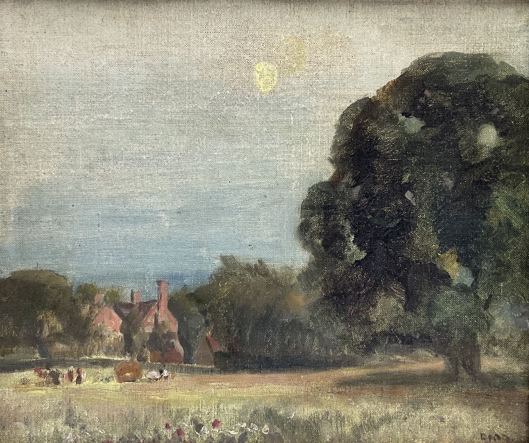 Attrib. Robert Macaulay Stevenson RSW (Scottish 1854-1952): Wooded Landscape with Houses