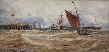 Thomas Bush Hardy RBA (British 1842-1897): 'Dunkerque' Fishing Boats returning to Harbour