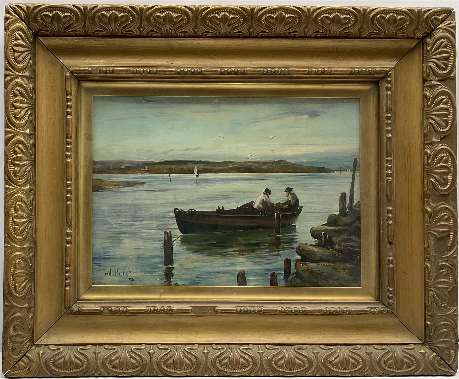 William Fleming Vallance RSA (Scottish 1827-1904): Rowing Boat by the Quayside - Image 3 of 4