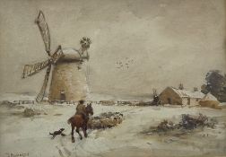 John Atkinson (Staithes Group 1863-1924): Ugthorpe Mill in Winter