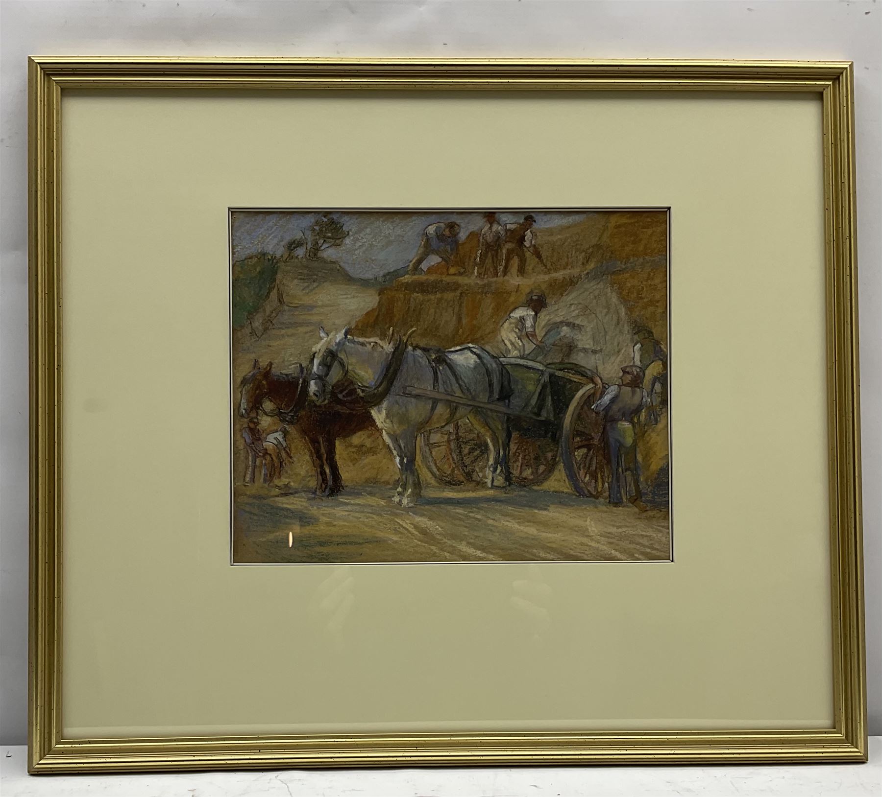 English School (Early 20th century): Workmen with Horses and Carts Quarrying Stone - Image 2 of 3