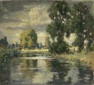 Francis G Wood (British exh.1906-1907): River Cherwell