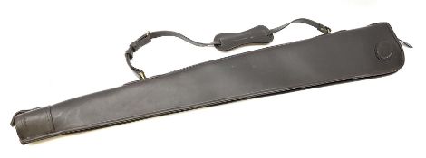 Albion Sporting dark brown leather shotgun carrying case L130cm