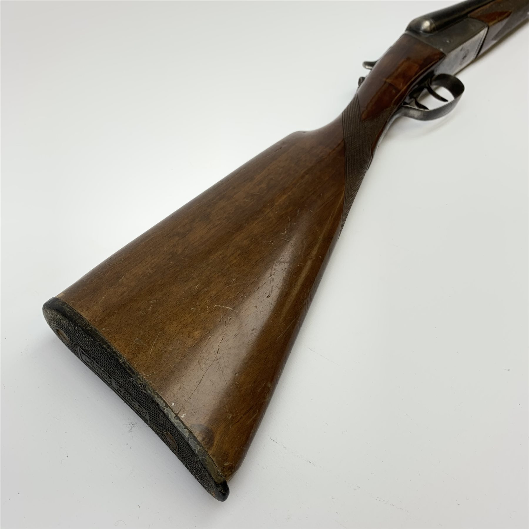 Spanish Zabala 12-bore box lock non-ejector side-by-side double barrel shotgun with walnut stock and - Image 4 of 5