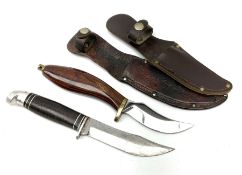 Western Boulder Colorado hunting knife the 11.5cm curving blade with maker's name to the ricassso