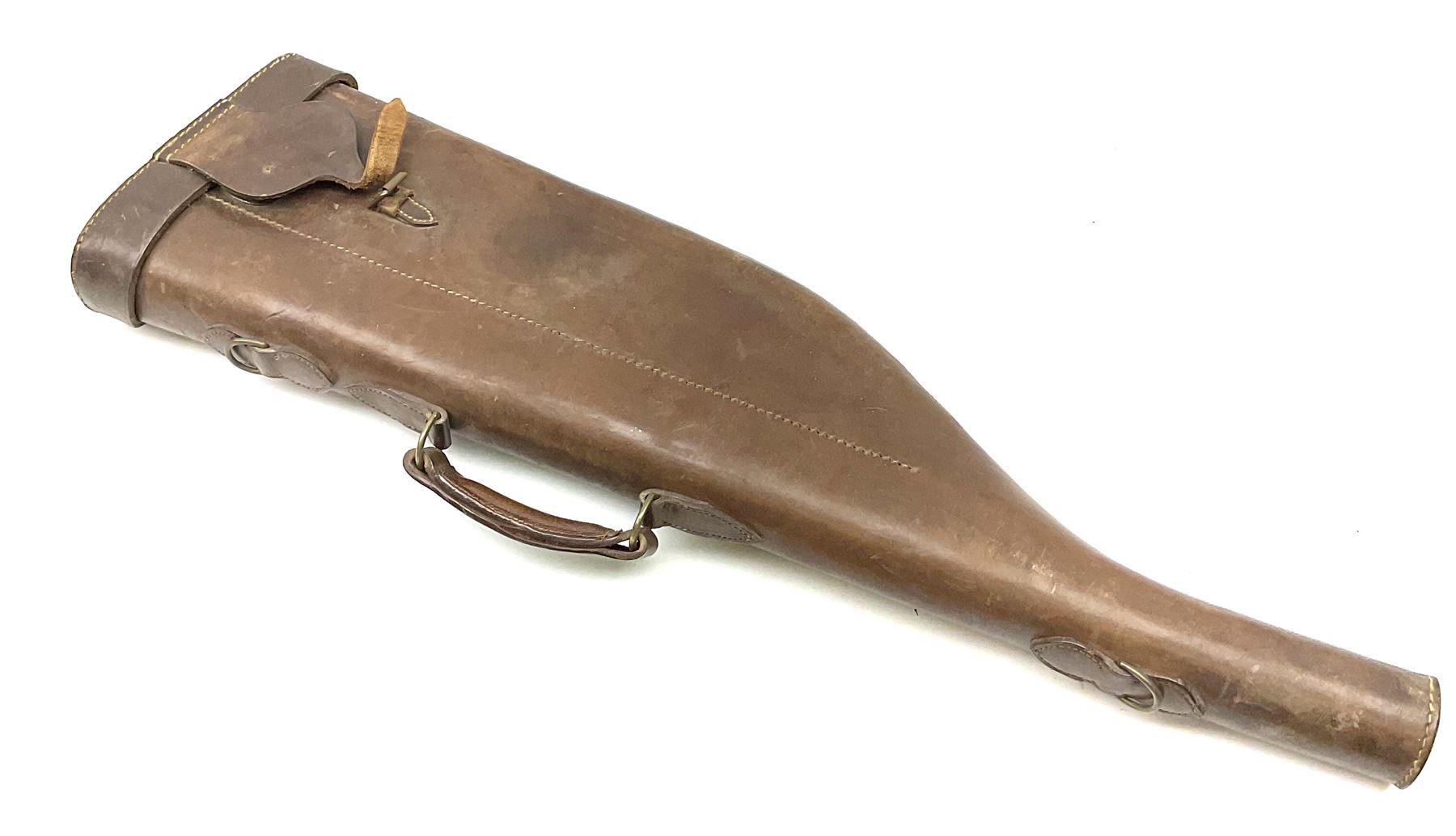 Leather leg-o-mutton shotgun case to accommodate 76cm (30") barrels