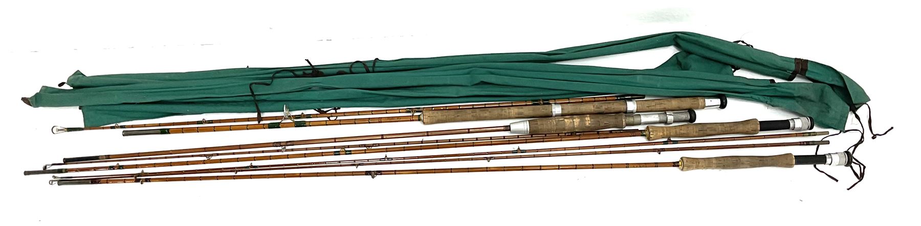 Four split cane fly fishing rods