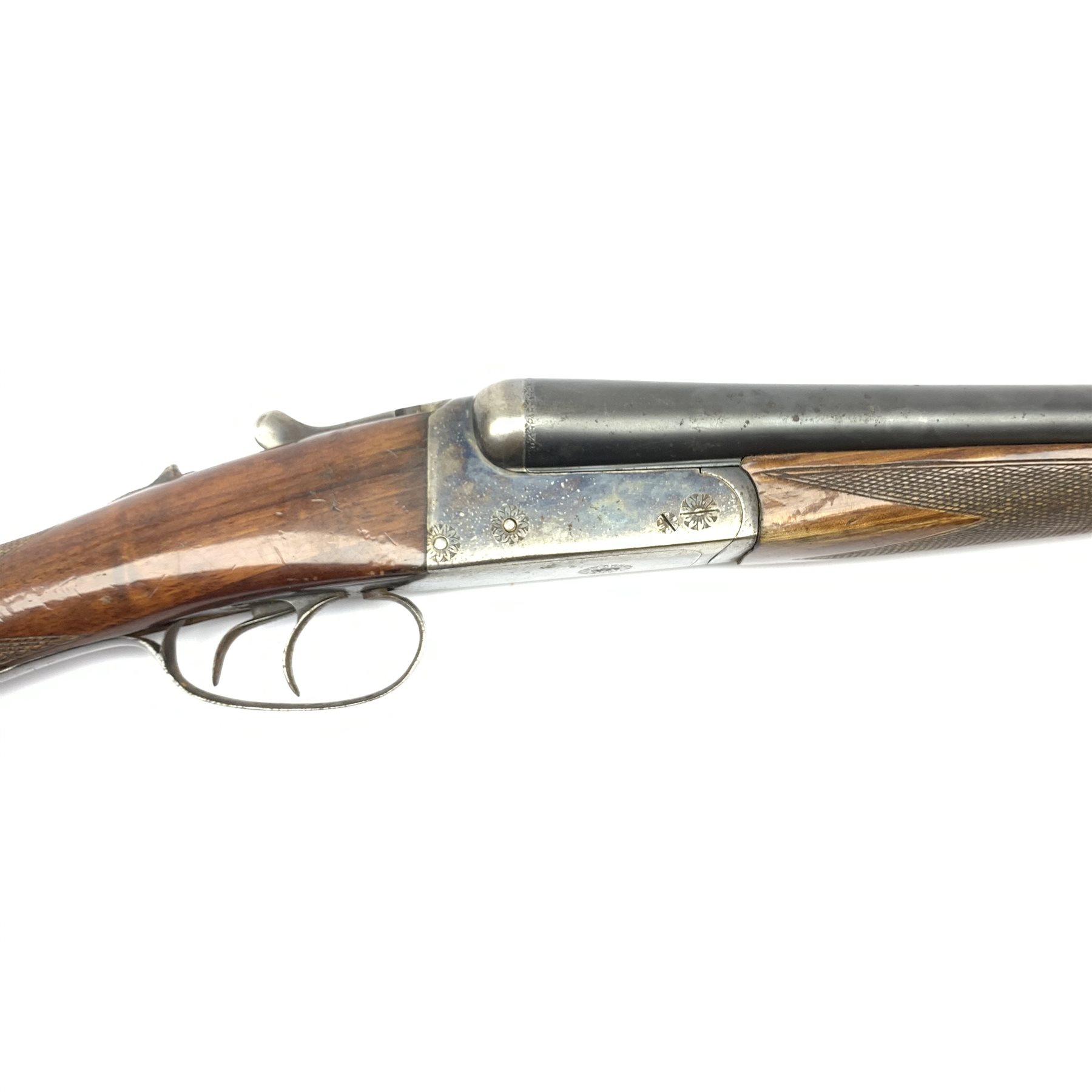 Spanish Zabala 12-bore box lock non-ejector side-by-side double barrel shotgun with walnut stock and - Image 3 of 5