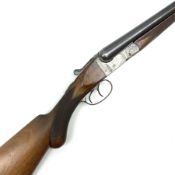 BSA 12-bore side-by-side double barrel box-lock ejector sporting gun with 76cm barrels