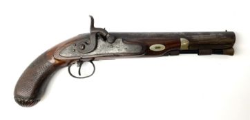 19th century flintlock converted to percussion cap target pistol