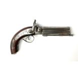 19th century over-and-under double barrel percussion cap pistol