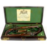 Rare pair of London 40 bore Officer's percussion dueling pistols by Robert Braggs c1830/40
