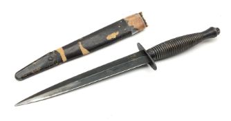Post WW2 Fairbairn Sykes style black commando knife