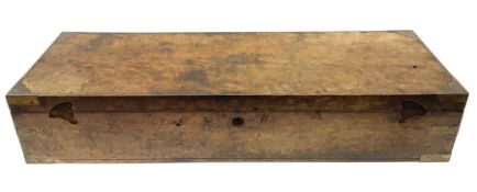 19th century brass bound oak double shotgun case bearing label on inside of lid 'John Dickson & Son