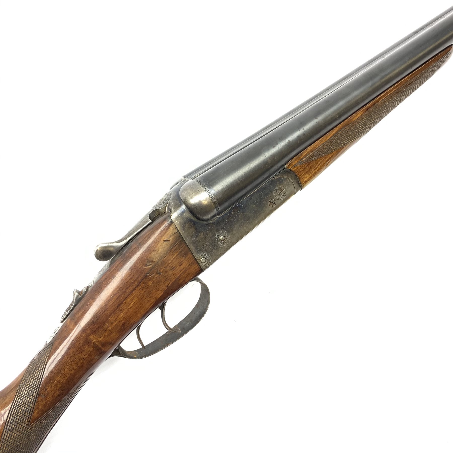 Spanish Zabala 12-bore box lock non-ejector side-by-side double barrel shotgun with walnut stock and