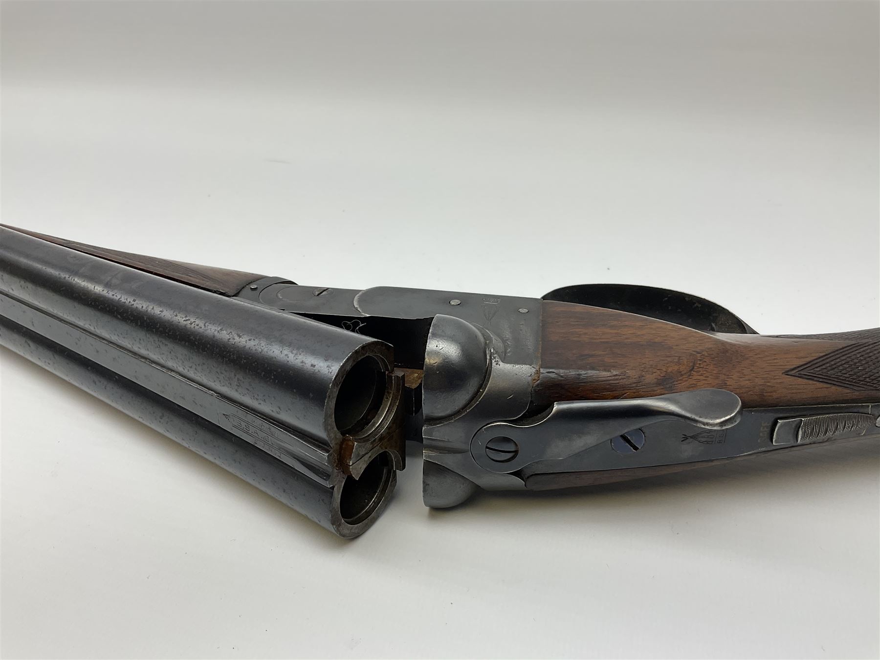 BSA 12-bore side-by-side double barrel box-lock ejector sporting gun with 76cm barrels - Image 9 of 12