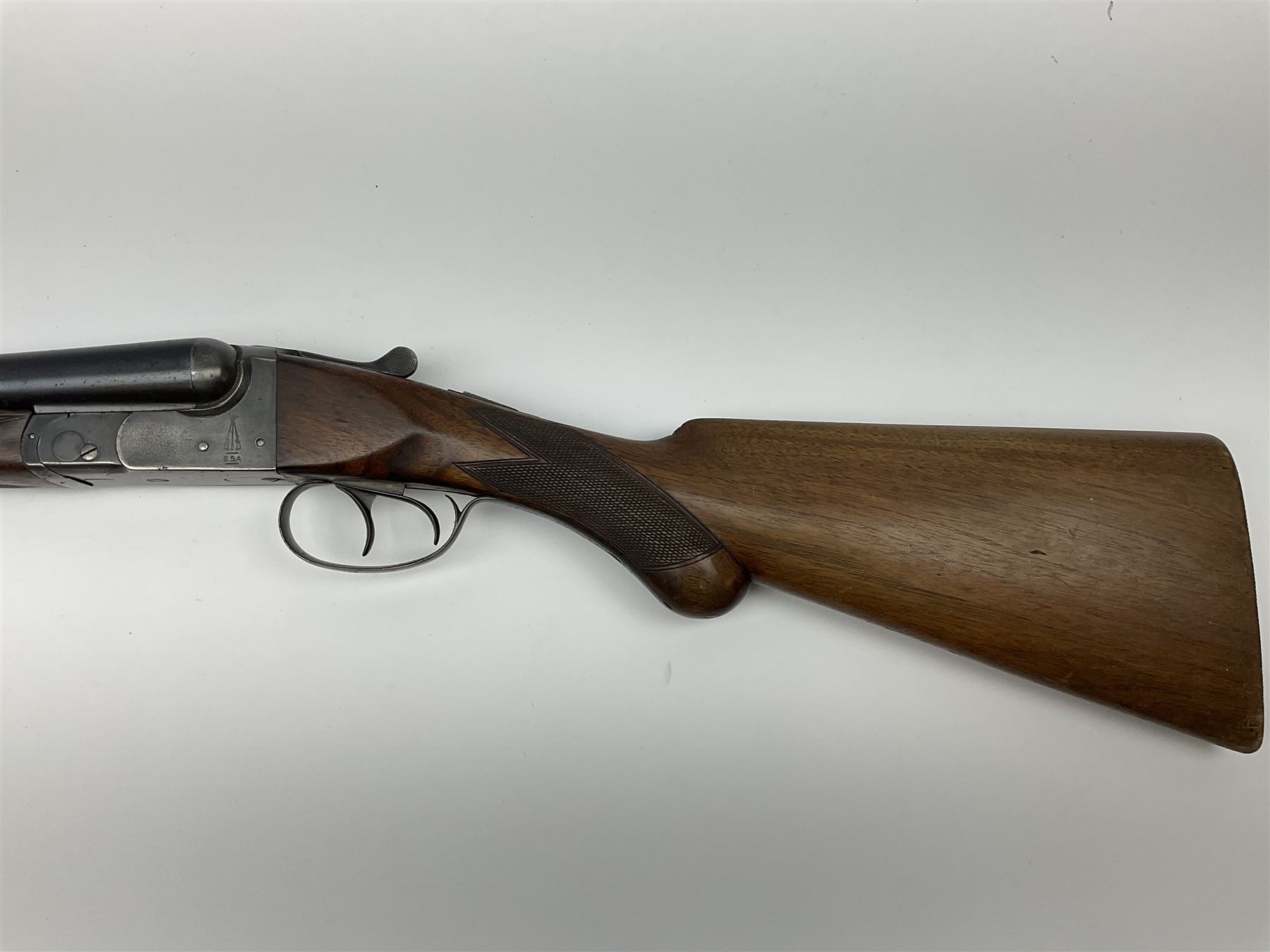 BSA 12-bore side-by-side double barrel box-lock ejector sporting gun with 76cm barrels - Image 5 of 12