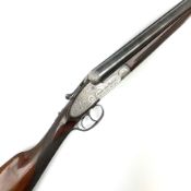 Spanish Silver Sabel De Luxe 12-bore side-by-side double barrel side lock ejector sporting gun