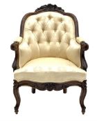 Victorian rosewood armchair