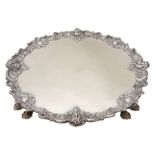 Large and impressive early 20th century Georgian style silver salver