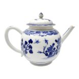 Chinese blue and white Kangxi porcelain teapot and cover