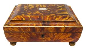 19th century tortoiseshell sewing box