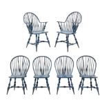 D.R. Dimes Furniture - set six American Windsor dining chairs