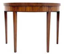Early 19th century mahogany demi-lune tea table