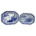 Two late 18th/early 19th century Chinese export blue and white platters