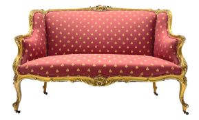 Victorian carved giltwood settee