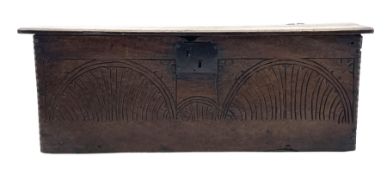 18th century boarded oak coffer