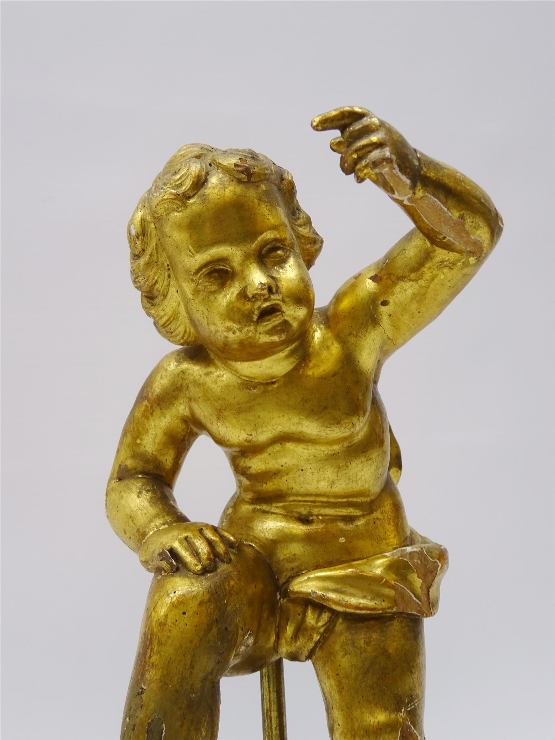 Early 18th century giltwood and gesso figure - Image 2 of 13