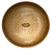 'Mouseman' circular tooled oak fruit bowl