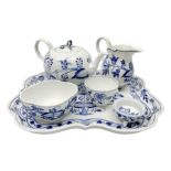 Late 19th/early 20th century Meissen blue and white Onion pattern part cabaret set