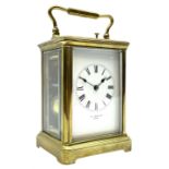 Early 20th century brass carriage clock with repeater