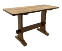 'Acornman' oak table with rectangular adzed top