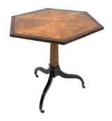 Regency style birdseye maple and rosewood tripod table